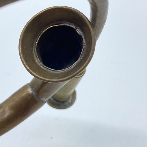 Vintage Brass Christmas French Horn Bugle Hanging Ornament Decoration 5 inches - Picture 4 of 10